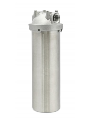 Wasserfiltergehäuse, Edelstahl V2A mit Halterung zum Untertisch Einbau