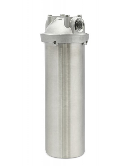 Wasserfiltergehäuse, Edelstahl V2A mit Halterung zum Untertisch Einbau