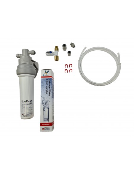 Eco Fast PushFit Filtergehäuse Untertisch mit KF12 Ultracarb inkl. Anschluss-Set