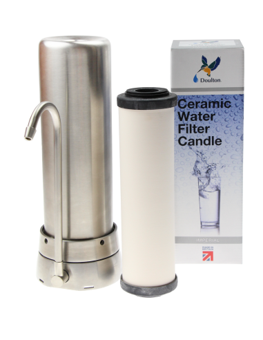 Quellklar Family Vital Up Wasserfilter für Anschluss an den Wasserhahn. Edelstahl Gehäuse