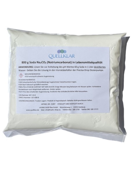 800g Soda (Natriumcarbonat) in der Tüte von Quellklar.de