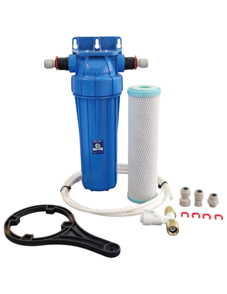 SET Blue 10" mit 2in1 Aktivkohle- und Ultrafilter AFUF500 mit Anschluss-Set