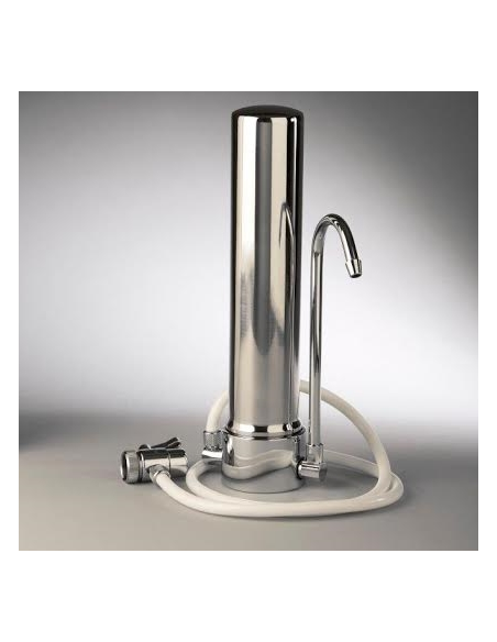 QuellKLAR KS 430 Tisch Wasserfilter aus Edelstahl - Wasserhahnfilter