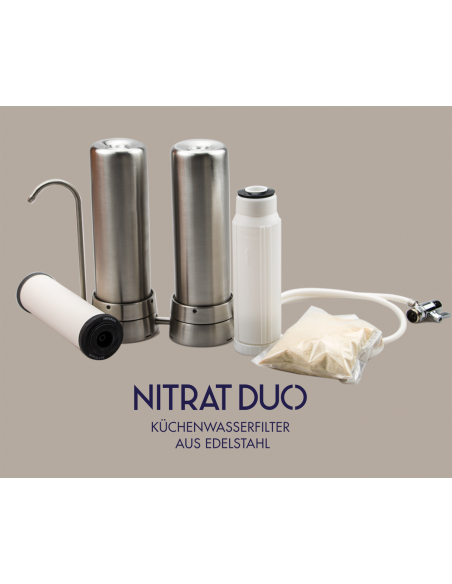 Nitrat-Duo UP Auftischfilter in Edelstahl
