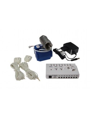 Wasserstop 8 als komplettes set: Steuereinheit, 2 Sensoren, Absperrventil (3/4", DN20) und Netzteil